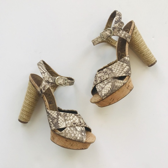 Sam Edelman Shoes - BLOWOUT SALE NEW Sam Edelman snake platform heels